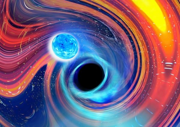 Астрономы впервые зарегистрировали слияние черной дыры и нейтронной звезды